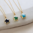 Load image into Gallery viewer, Gemstone Star Necklace • Lapis Lazuli Star Charm • Turquoise Star Necklace • Green Chalcedony Star Pendant • Layering Necklace • Gift