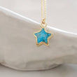 Load image into Gallery viewer, Gemstone Star Necklace • Lapis Lazuli Star Charm • Turquoise Star Necklace • Green Chalcedony Star Pendant • Layering Necklace • Gift
