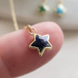 Load image into Gallery viewer, Gemstone Star Necklace • Lapis Lazuli Star Charm • Turquoise Star Necklace • Green Chalcedony Star Pendant • Layering Necklace • Gift