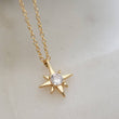 Load image into Gallery viewer, Tiny Polaris Necklace • North Star Charm • Dainty Gold Pendant • Diamond CZ Accent • Graduation Gift • Layering Necklace • Celestial Charm