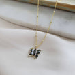 Load image into Gallery viewer, Tiny Butterfly Necklace • Black Mother of Pearl • Dotted Satellite Chain • Symbol of Transformation • Graduation Gift • Waterproof Necklace