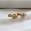 Load image into Gallery viewer, Diamond CZ Evil Eye • Flat Back Studs • Pavé Earrings • Body Jewelry • 316L Surgical Steel • Comfort Stud • 16G • Screw In Studs