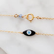 Load image into Gallery viewer, Dainty Evil Eye Necklace • Mother of Pearl Evil Eye • Delicate Necklace • Good Luck • Protection • Black or White Evil Eye
