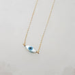 Load image into Gallery viewer, Dainty Evil Eye Necklace • Mother of Pearl Evil Eye • Delicate Necklace • Good Luck • Protection • Black or White Evil Eye