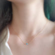 Load image into Gallery viewer, Dainty Evil Eye Necklace • Mother of Pearl Evil Eye • Delicate Necklace • Good Luck • Protection • Black or White Evil Eye