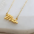 Load image into Gallery viewer, Mrs. Necklace • Mrs. Word Jewelry • New Bride • Bridal Shower Gift • Honeymoon Gift • Just Married • Bridal Jewelry • Hand Written Pendant