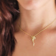 Load image into Gallery viewer, Italian Horn Cornicello Necklace • Personalized Initial & Birthstone • Good Luck Charm • Protection Amulet • Gold Horn Necklace • Waterproof