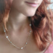 Load image into Gallery viewer, Multi Pearl Station Necklace • Mixed Pearls On A Delicate Chain • Dainty Colored Pearl necklace • Bridesmaid gift • Small Freshwater Pearls
