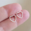 Load image into Gallery viewer, Delicate Gold Heart Studs • Wire Heart Studs • Heart Shaped Earrings • Delicate Heart Studs • Dainty Golden Hearts • Simple Wire Hearts