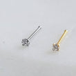 Load image into Gallery viewer, Teeny Tiny Diamond CZ Nose Bone • Dainty Nose Stud • 22 Gauge • Delicate Nose Piercing • Subtle Nose Stud
