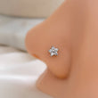 Load image into Gallery viewer, Sparkle Flower Nose Stud • L Bend Nose Stud • Diamond CZ Flower • Dainty Nose Jewelry • Waterproof • 20 Gauge