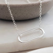 Load image into Gallery viewer, Single Paperclip Link Necklace • Modern Simplicity • Minimalist Style • Sterling Silver Statement Necklace • Layering Necklace • Waterproof