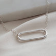 Load image into Gallery viewer, Single Paperclip Link Necklace • Modern Simplicity • Minimalist Style • Sterling Silver Statement Necklace • Layering Necklace • Waterproof