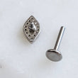 Load image into Gallery viewer, Diamond CZ Evil Eye • Flat Back Studs • Pavé Earrings • Body Jewelry • 316L Surgical Steel • Comfort Stud • 16G • Screw In Studs