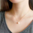 Load image into Gallery viewer, Pearl Drop Necklace • Single Freshwater Pearl • Minimalist Jewelry • Delicate Layering Necklace • Bridesmaid Gift • Gift For Her