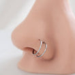 Load image into Gallery viewer, Double Nose Hoop • Spiral Nose Ring • 20 Gauge Surgical Steel • Double Twist • Double Piercing
