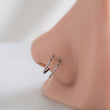 Load image into Gallery viewer, Double Nose Hoop • Spiral Nose Ring • 20 Gauge Surgical Steel • Double Twist • Double Piercing