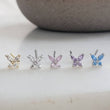 Load image into Gallery viewer, Butterfly Nose Stud • L Bend • 20 Gauge Surgical Steel • Nose Ring • Cubic Zirconia Butterfly • Nose Piercing