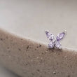Load image into Gallery viewer, Butterfly Nose Stud • L Bend • 20 Gauge Surgical Steel • Nose Ring • Cubic Zirconia Butterfly • Nose Piercing