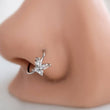 Load image into Gallery viewer, Butterfly Nose Hoop • 20 Gauge • Cubic Zirconia Butterfly Nose Ring • Nose Jewelry • Dainty Butterfly • Nose Piercing