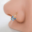 Load image into Gallery viewer, Butterfly Nose Hoop • 20 Gauge • Cubic Zirconia Butterfly Nose Ring • Nose Jewelry • Dainty Butterfly • Nose Piercing