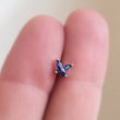 Load image into Gallery viewer, Butterfly Nose Stud • L Bend • 20 Gauge Surgical Steel • Nose Ring • Cubic Zirconia Butterfly • Nose Piercing
