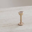 Load image into Gallery viewer, 14 karat gold and cubic zirconia push in flat back stud