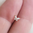 Load image into Gallery viewer, 14K Gold & Cubic Zirconia Butterfly L-Bend Nose Stud - by Studio Blue