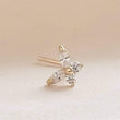 Load image into Gallery viewer, 14K Gold & Cubic Zirconia Butterfly L-Bend Nose Stud - by Studio Blue