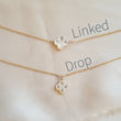 Load image into Gallery viewer, carved mother pearl four leaf clover, shamrock necklace, link or drop examples