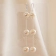 Load image into Gallery viewer, Long Pearl Drop Earrings • Freshwater Pearls • Bridal Jewelry • Wedding Earrings • White Pearl Dangle Earrings • Perfect Gift For The Bride