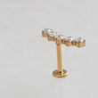 Load image into Gallery viewer, Diamond CZ Ear climber featuring 5 stones, made from implant grade titanium, 14k gold plated. Screw in flat back style for cartilage or lobe by Studio Blue on Etsy