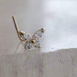 Load image into Gallery viewer, 14K Gold & Cubic Zirconia Butterfly L-Bend Nose Stud - by Studio Blue