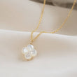 Load image into Gallery viewer, carved mother pearl four leaf clover, shamrock necklace