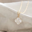 Load image into Gallery viewer, carved mother pearl four leaf clover, shamrock necklace
