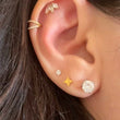 Load image into Gallery viewer, Starburst Flat Back Studs • Screw In • Internally Threaded • Body Jewelry • Cartilage • Earlobe • Comfort Studs • Sleep In • 16 Gauge