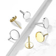 Load image into Gallery viewer, 14K Gold Flat Back Studs • Comfort Studs • Sleep In Earrings • Push In Flat Back • Ear Stack • Multiple Piercings • 18g • Fine Body Jewelry