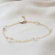 Load image into Gallery viewer, Herkimer Diamond Chain • Station Bracelet • Layering Chain • Modern Style • Minimalist • Bridesmaid Gift • Bridal Jewelry