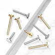 Load image into Gallery viewer, 14K yellow & white Gold push in style flat back earring studs. Comfort fit, nap style earrings by Studio Blue on Etsy