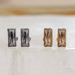 Load image into Gallery viewer, Cubic Zirconia Baguette Studs. Flat Back push in comfort fit. Sleep in earrings in Gold plate or Titanium by Studio Blue on Etsy