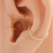 Load image into Gallery viewer, Micro pavé clicker hoop in 316L Surgical Steel or 14k Gold Plate. 18 gauge, front-facing conch, tragus or septum hoop available in 3 sizes by Studi Blue on Etsy