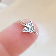 Load image into Gallery viewer, Sterling silver Luna Moth necklace on index finger by Studio Blue on Etsy