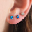 Load image into Gallery viewer, Dainty Opal Flower Flat Back Studs • Threadless Push in • Labret • Monroe • Cartilage • Titanium Body Jewelry • Comfort Studs • Nose