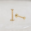 Load image into Gallery viewer, Tiny 2mm dot studs in solid 14k Gold, Screw in flat back nap in earrings by Studio Blue on Etsy