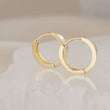 Load image into Gallery viewer, Solid 14K yellow Gold, Squared Modern style Hoop earrings. Click in style. By Studio Blue on Etsy