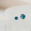 Load image into Gallery viewer, Implant Grade Titanium • Flatback Studs with CZ Bezel Set Ball Top • Threadless Push In • Labret • Cartilage • Monroe • Nose • 20g or 18g