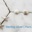Load image into Gallery viewer, Seashell Stud Set • Starfish Stud • Shell Studs • Tiny Earring Studs • Delicate Stud Set • Multiple Piercings • Beach Wedding