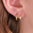 Load image into Gallery viewer, Modern 14K Gold Huggie Hoops • Dainty Click In Hoop Earring • Solid Gold • Minimalist Style • Affordable Luxury • Gift For Her • Waterproof