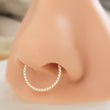Load image into Gallery viewer, Micro pavé clicker hoop in 316L Surgical Steel or 14k Gold Plate. 18 gauge, front-facing conch, tragus or septum hoop available in 3 sizes by Studio Blue on Etsy