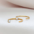 Load image into Gallery viewer, Dainty SPARKLE Hug Hoops • Flush Set CZ • 20 Gauge • Thin CZ Diamond Hoops • Open Skinny Hoop • Modern Hoop Earrings • Tiny Hug Hoops